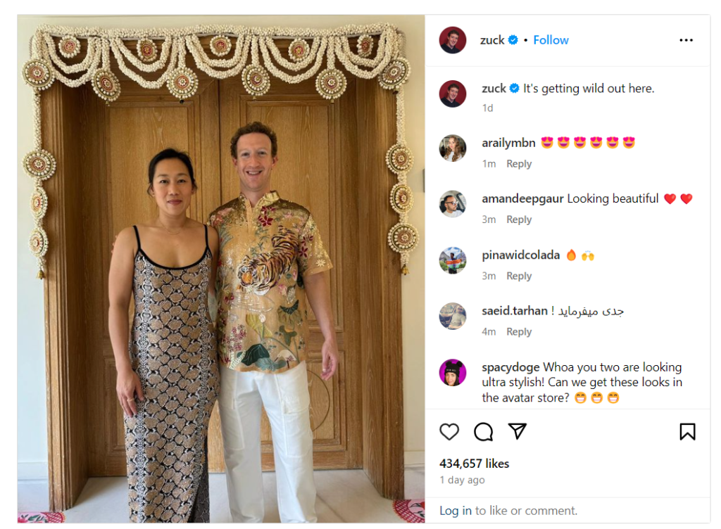 Meta CEO Mark Zuckerberg Ambani's Son Marriage